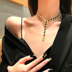 Good luck Statement design Necklace Black🖤and Gold🪙